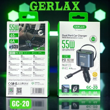 GERLAX GC-20 USB Type-C, USB 120 Вт черный