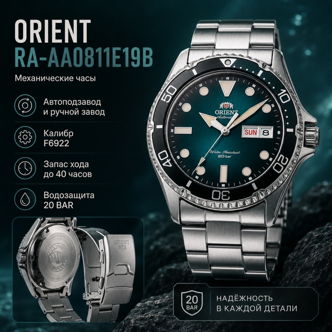 Механические ORIENT RA-AA0811E19B нержавеющая сталь