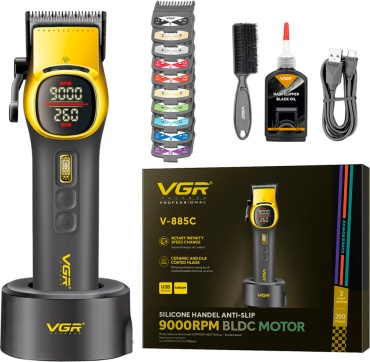 VGR Professional машинка для стрижки V-858С черный, желтый