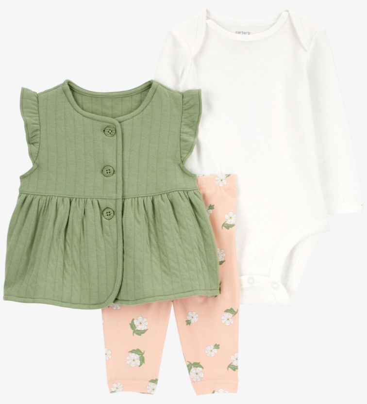 Комплект Carters розовый, оливковый