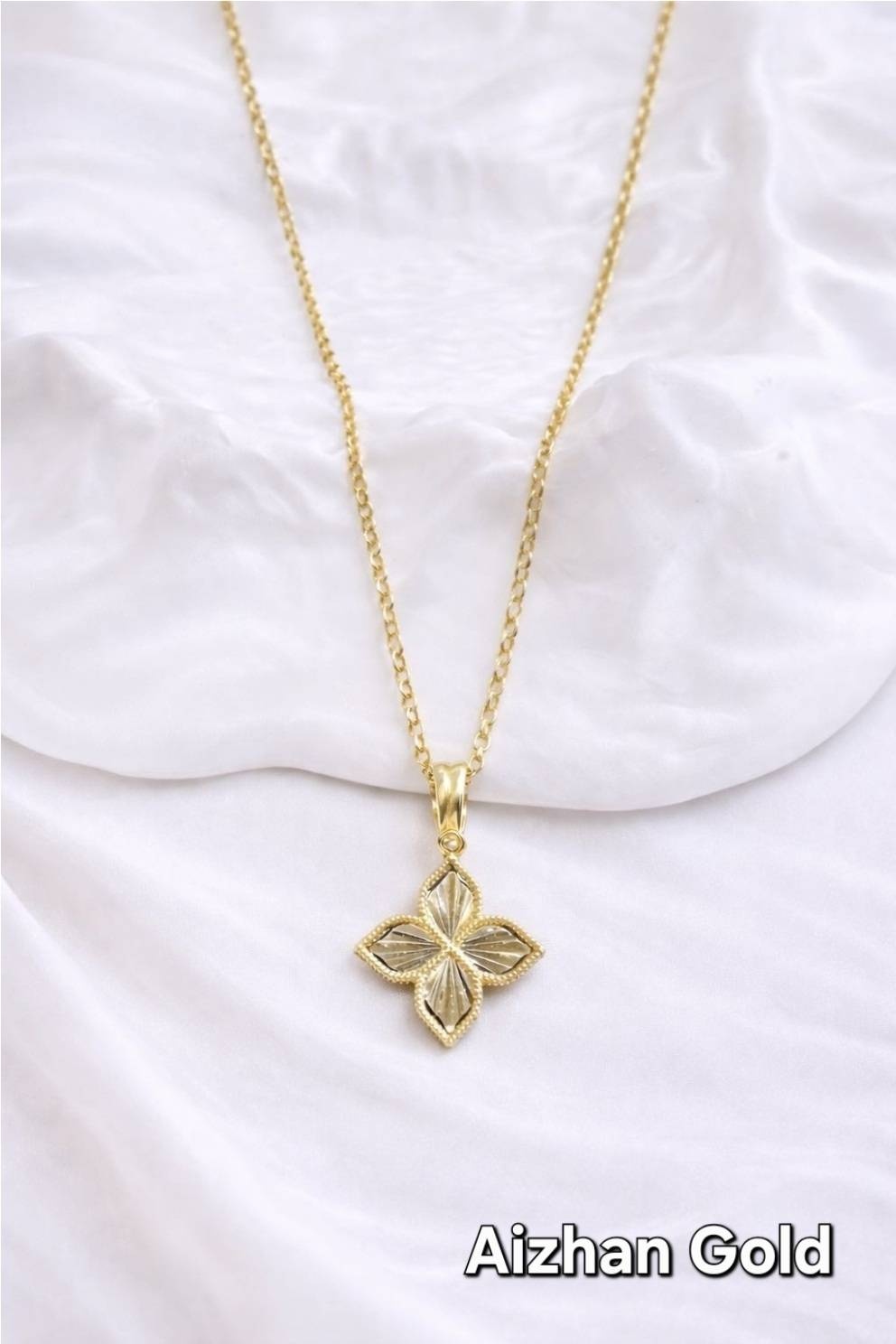 Подвеска Aizhan Gold Золотая цепь с кулоном подвеска. Длина45-50см. вес 2 г золото, без вставок