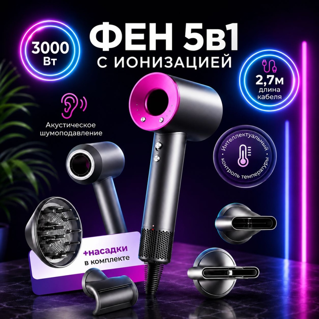 VOXI VX-FE 223 фен черный, фиолетовый