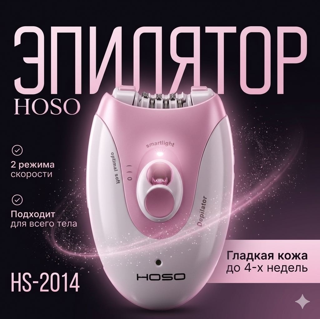 HOSO эпилятор HS-2014 Женский эпилятор для волос профессиональный 36 пинцетов бережное удаления волос
