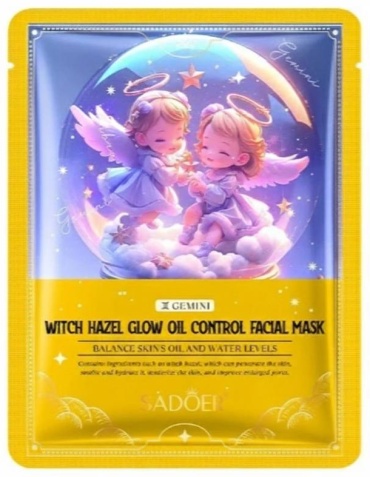 Маска для лица SADOER тканевая witch hazel mask (Gemini) - осветляющая и увлажняющая маска для лица 1 шт