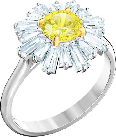 Кольцо Swarovski 5482709 размер 16 бижутерный сплав, кристаллы Swarovski, золотистый