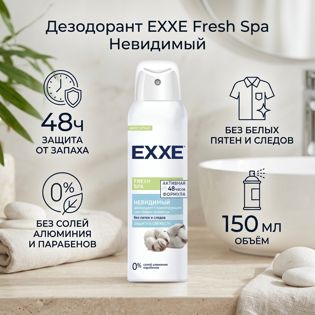 EXXE Fresh Spa Невидимый дезодорант для женщин 150 мл