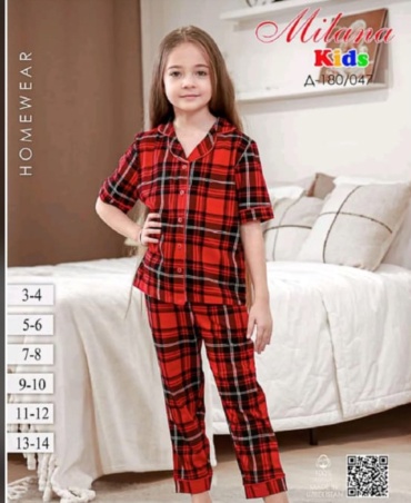 Пижама MILANA Kids белый, красный