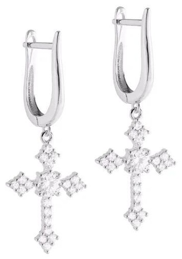 Серьги Rebecca бронза, кристаллы Swarovski