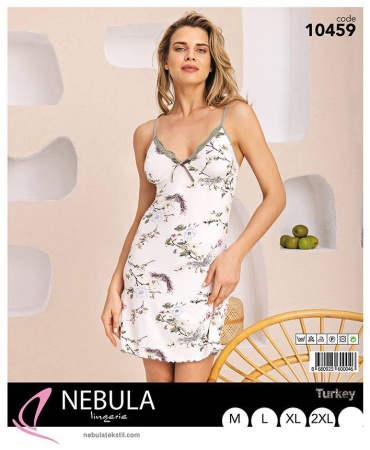 Ночная сорочка Nebula Lingerie белый, хаки