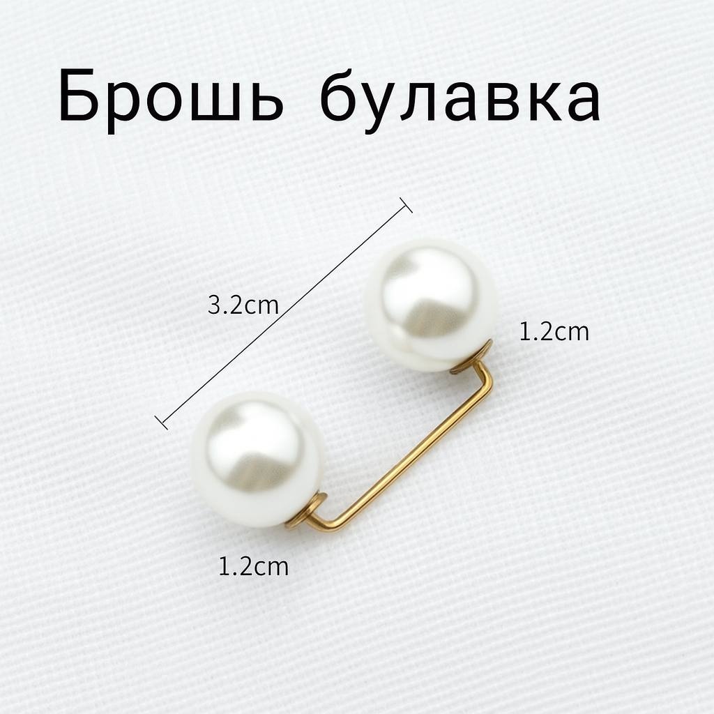 Брошь AGNIYA бижутерный сплав, жемчуг