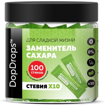 DopDrops сахарозаменитель Стевия Х10 100 шт