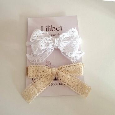 Lilibet accessories повязка на голову украшение 2 шт, белый, бежевый