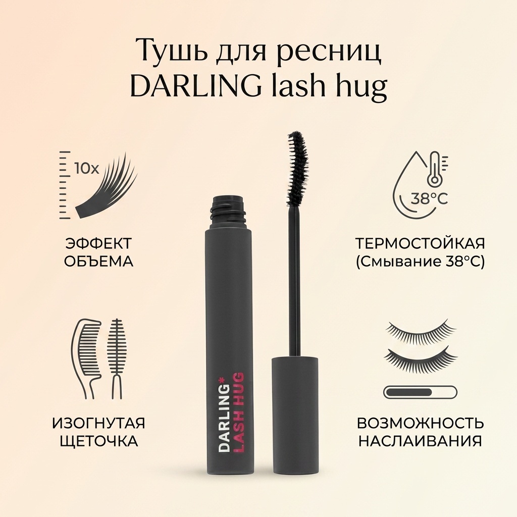 Тушь для ресниц DARLING 19000327349 для объема черный