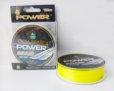 Леска VitFishing плетеная Octa Braid Power 0.3мм 100м желтая 0.3 мм желтый