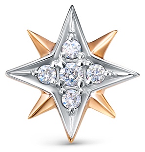 Накрутка Vesna Jewelry для ушей вес 0.62 г золото, бриллиант