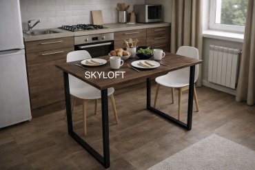 Обеденный стол Sky Loft Vega, 110х70x75 см, ЛДСП, черный, темно-коричневый