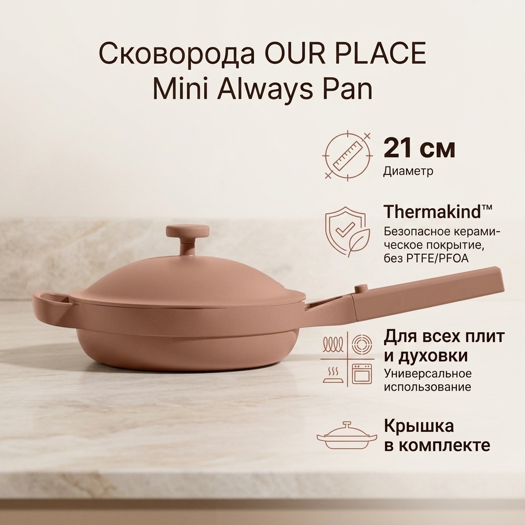 Сковорода OUR PLACE 21 см с антипригарным покрытием, алюминий