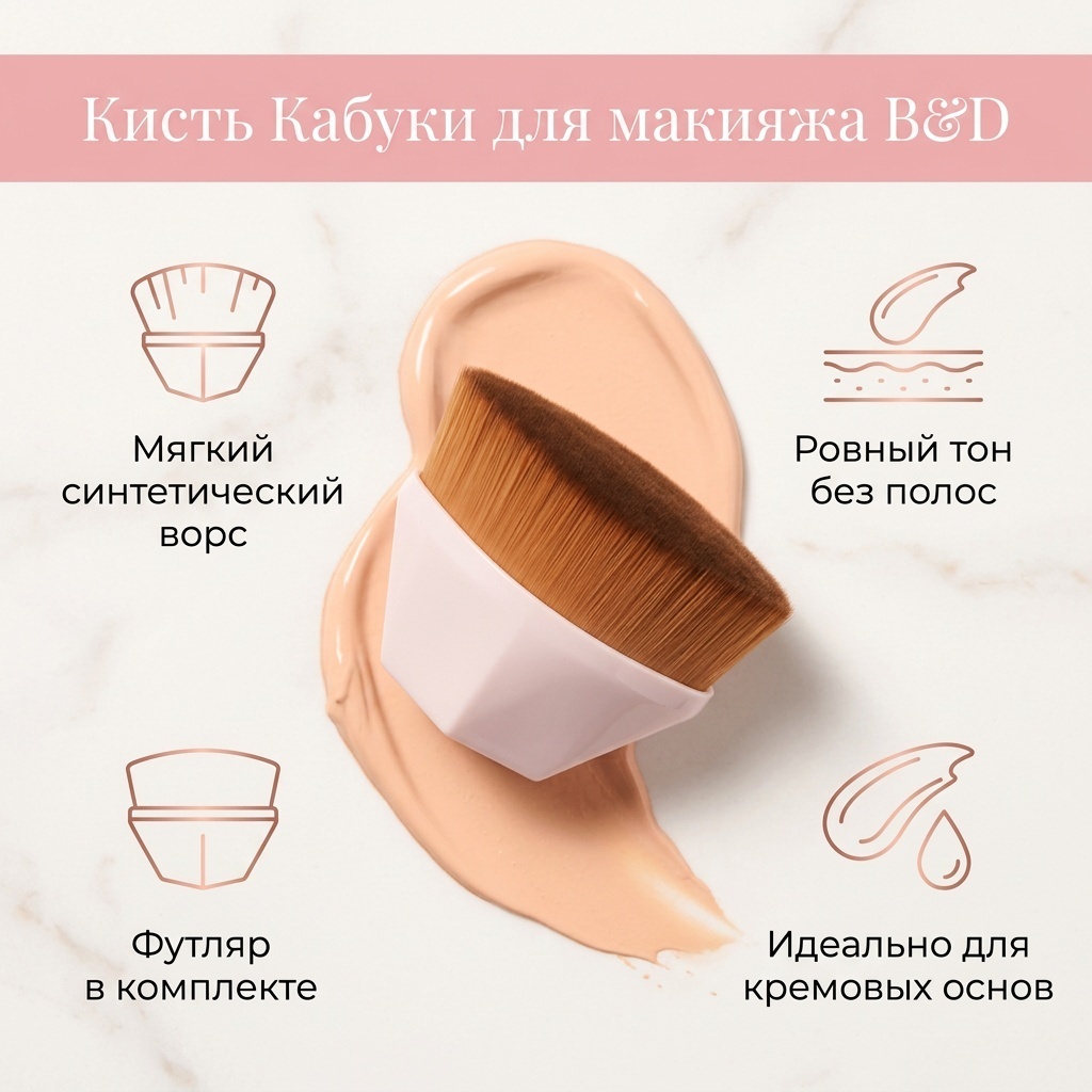 Кисть Кабуки для макияжа B&D