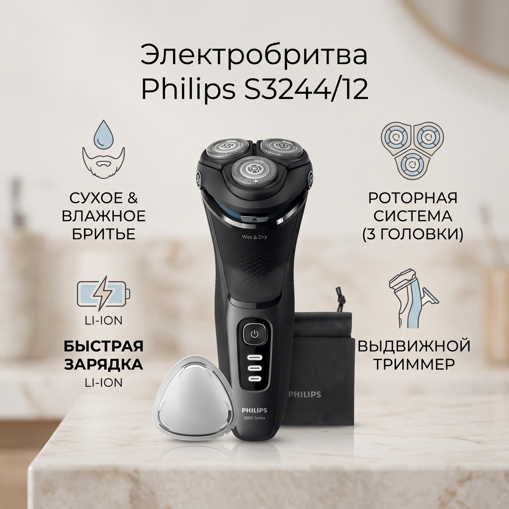 Электробритва Philips S3244/12 роторная