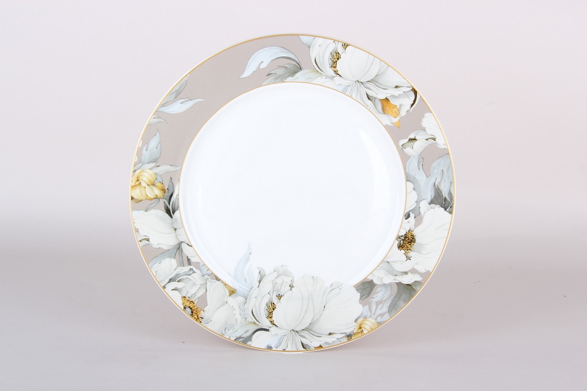 Обеденная тарелка Коралл Fiori 26.5 см, 1 шт, фарфор