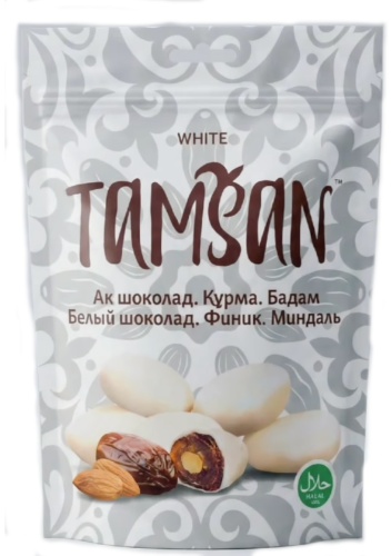 Tamsan финики с миндалём в белом шоколаде 300 г