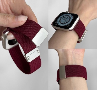 Ремешок AsMiDi для Apple Watch Series 10, Watch Series 11 бордовый