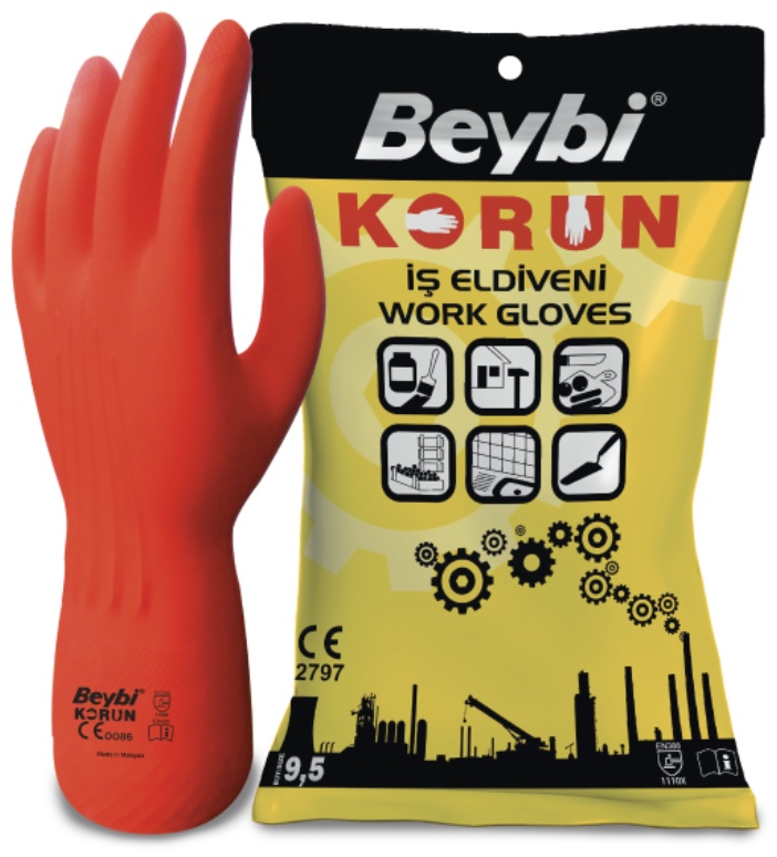 Beybi перчатки Korun Normal красный 1 шт