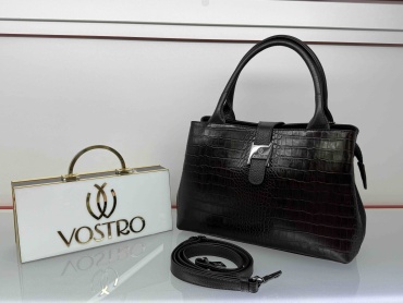 Сумка тоут Vostro натуральная кожа коричневый, шоколадный