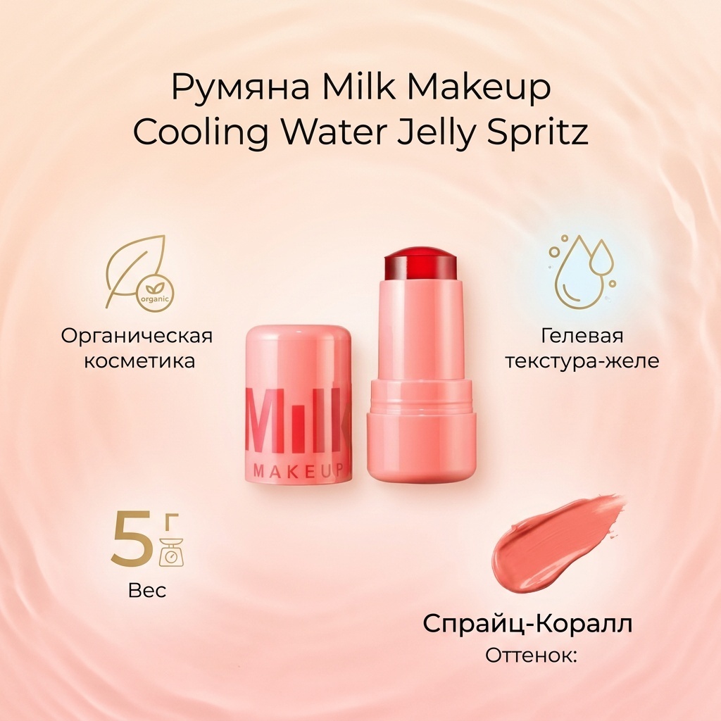 Milk Makeup Cooling Water Jelly румяна Spritz - Coral