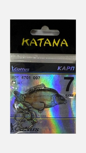 Крючок для рыбалки Cottus 4701007 одинарный черный 10 шт