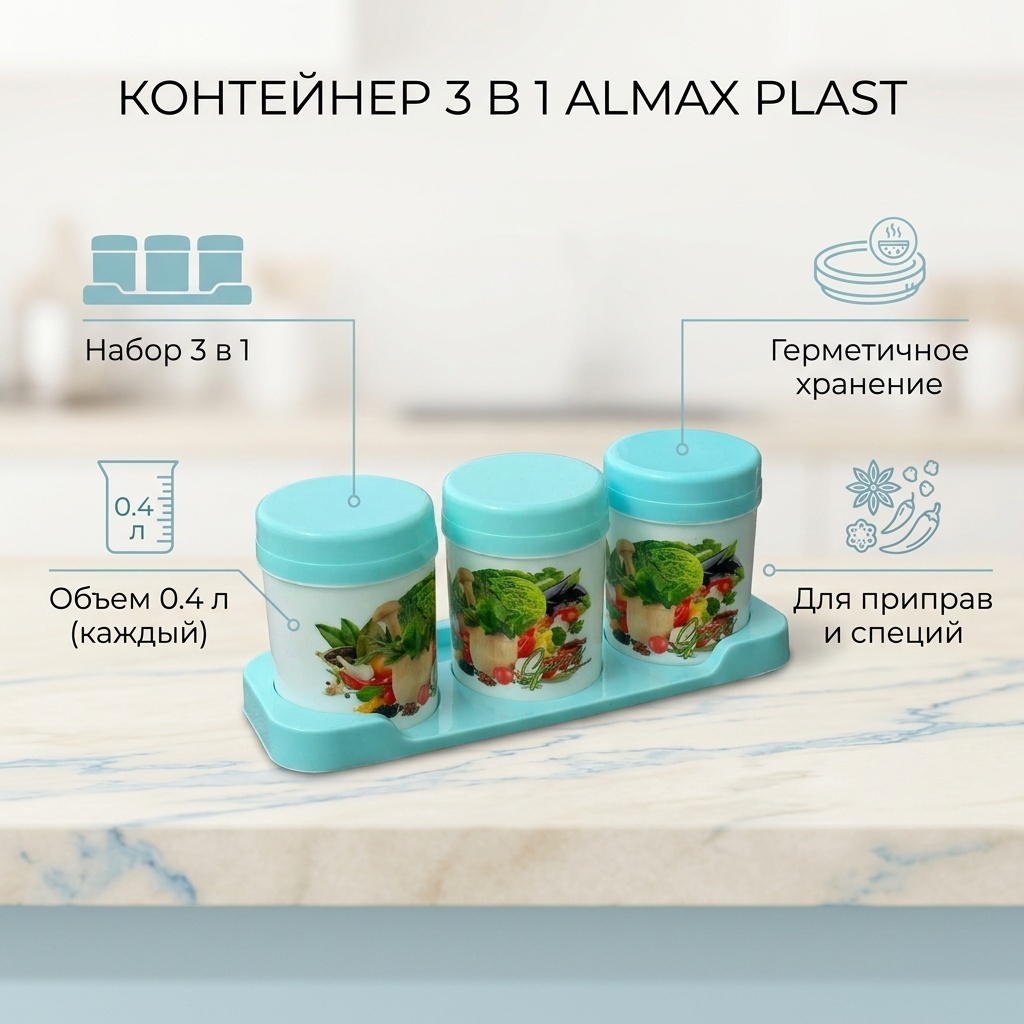 Almax plast контейнер 3 в 1, пластик