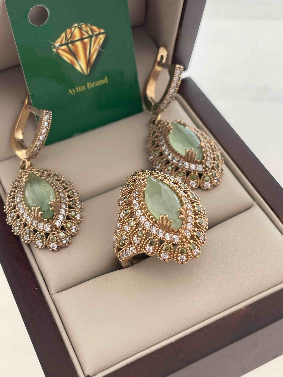 Ayim Brand 580343661 вес 28.77 г серебро, кошачий глаз