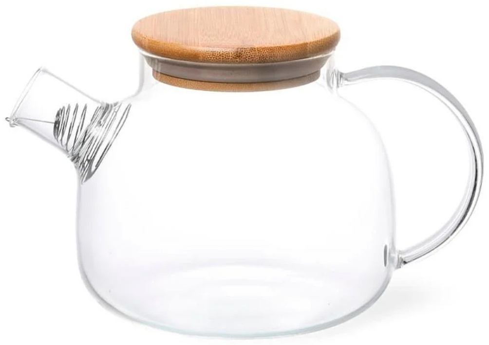 Чайник TEA POT Заварочный чайник Tea Pot F1-1000ml 1 л, стекло, бамбук