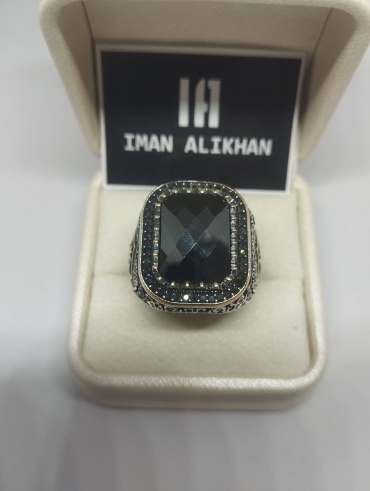 IMAN ALIKHAN IA0038 размер 21.5 вес 20 г серебро, оникс