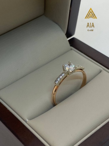 AIA GOLD AS-555 размер 18.5 вес 0.9 г золото, фианит