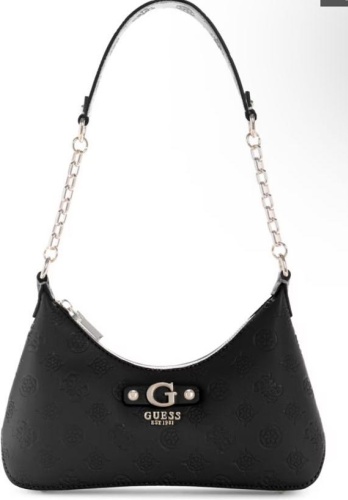 Сумка хобо GUESS искусственная кожа черный