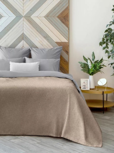 Покрывало 200х220 см, полиэстер, светло - коричневый