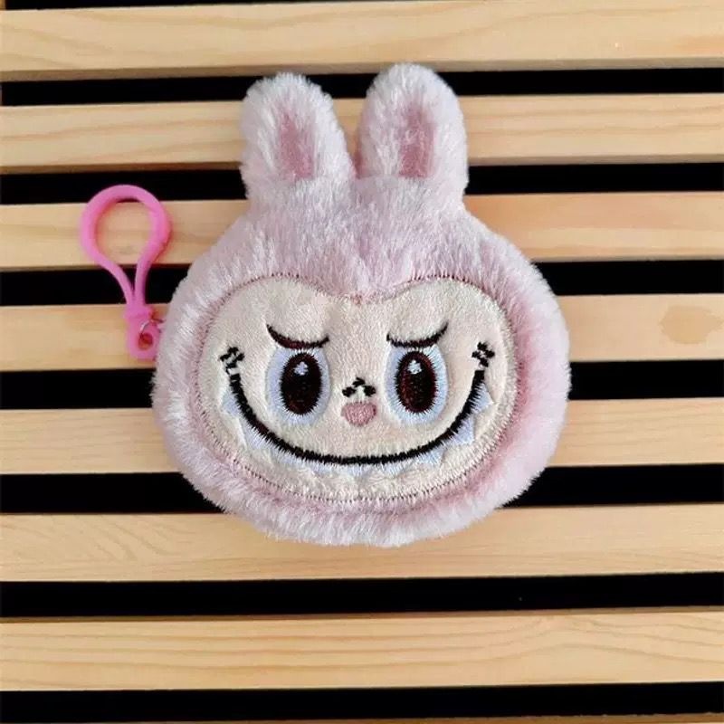 Кошелек Labubu искусственный мех розовый