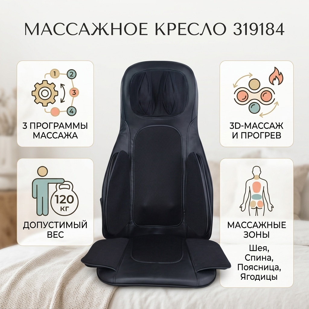 Массажное кресло 17896794_319184 до 120 кг 3 программ