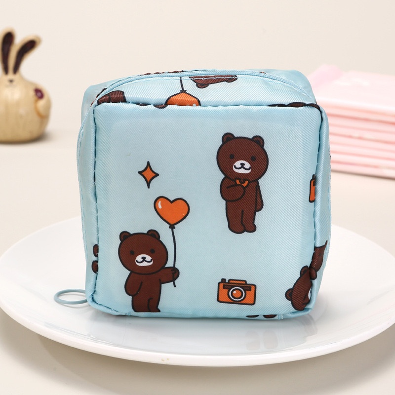 Girlsss secret косметичка полиэстер коричневый, голубой 12.5X12.5 см