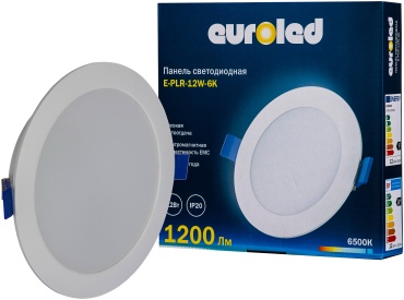 Встраиваемый светильник EUROLED LED 12 Вт 175 - 265 В 6500 К E-PLR-12W-6K