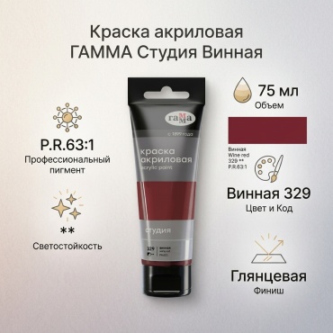 Акриловые ГАММА 280220329 винная 1 шт 75 мл