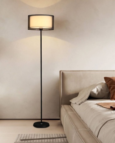 Напольная лампа Home Decor торшер E27, 15 Вт, металл, ткань