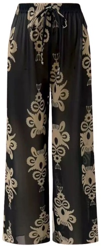 Палаццо Omg shop черный, золотистый