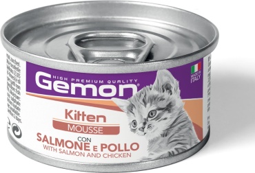 Gemon Kitten для котят мусс курица, лосось 85 г 1 шт