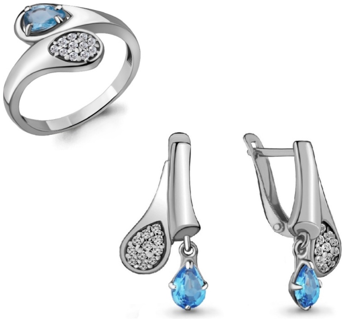 AQUAMARINE 6918005A.5/4721305A.5 вес 5.84 г серебро, нанотопаз, нанофианит