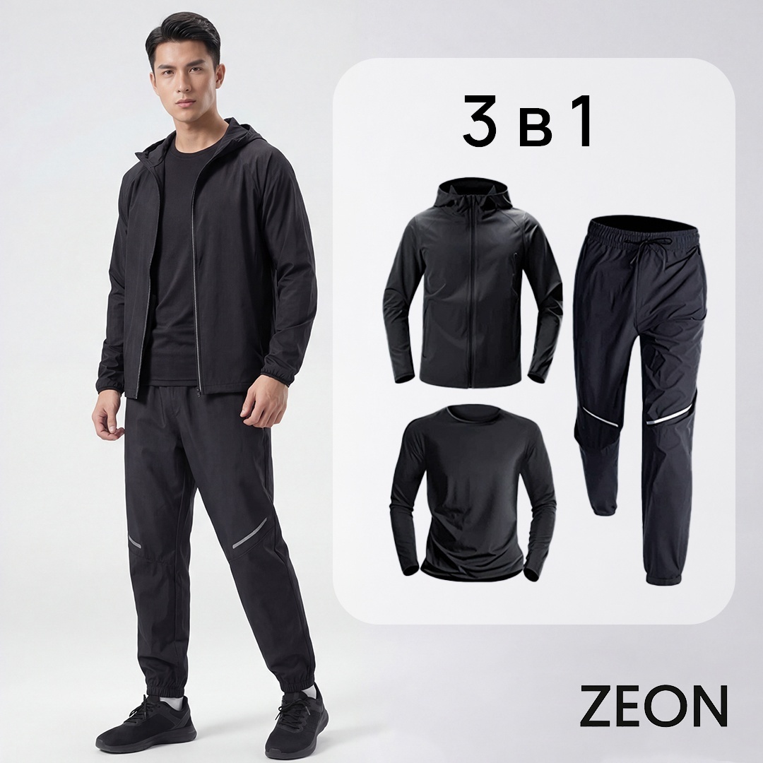 Спортивный костюм ZEON черный, графит