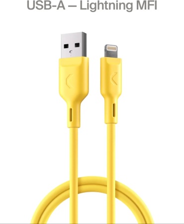 Кабель Commo USB Type-A (F), Lightning (F), 1.2 м, Jelly желтый