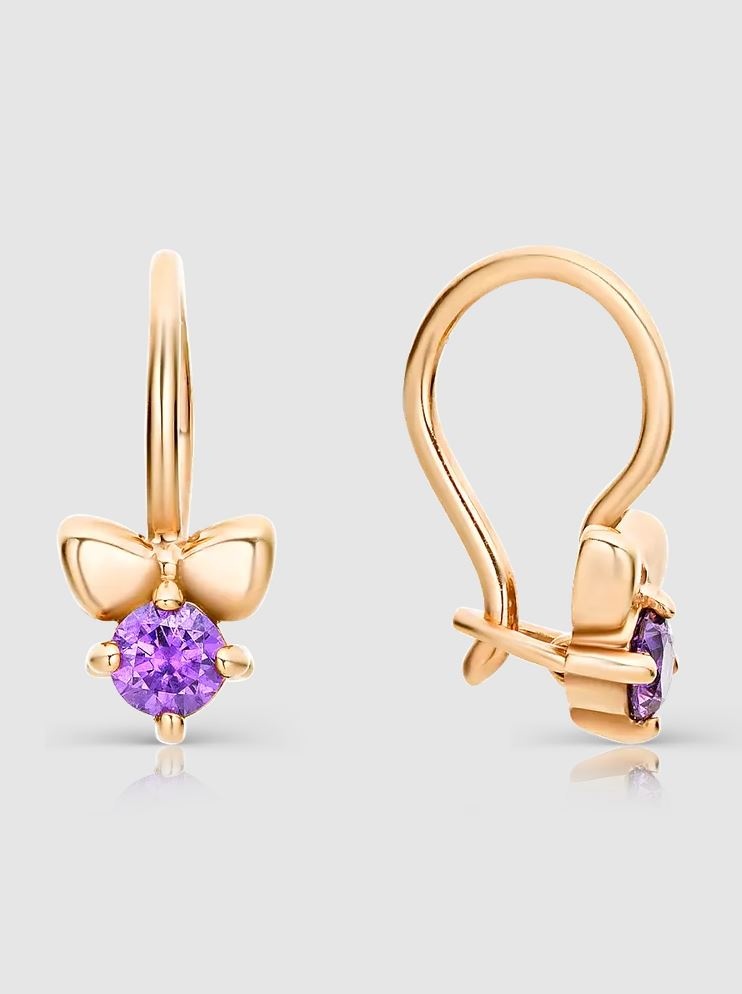 Серьги Lucente EAR-LU-585-088359 вес 1.09 г золото, фианит