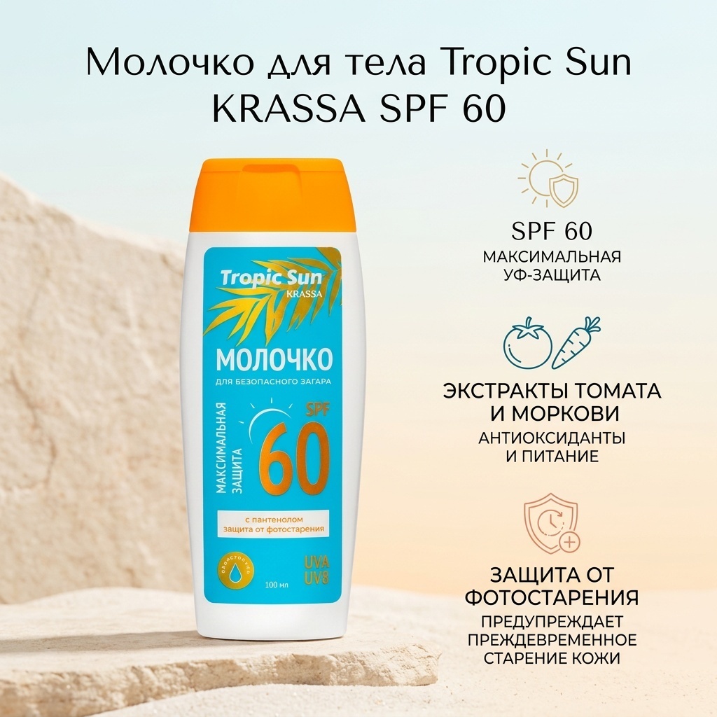 KRASSA Tropic Sun SPF60 молочко для тела 100 мл